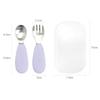 UBMom Infant Stainless Steel Silicone Handle Baby Food Spoon Fork Case Set, Sweet Potato Dumplings (Lavender), 1 Set, Korean Popular Tableware