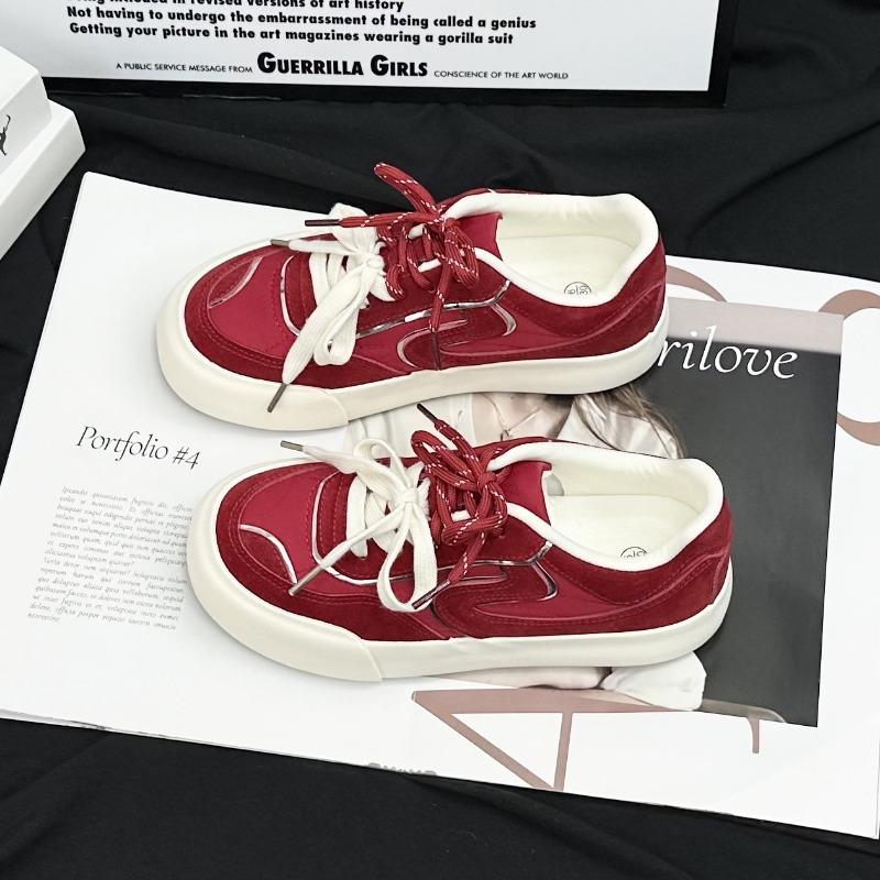 66 Trendy Shoes Niche Retro Red Women's Shoes New Board Shoes Girls White Shoes Versatile Casual Shoes