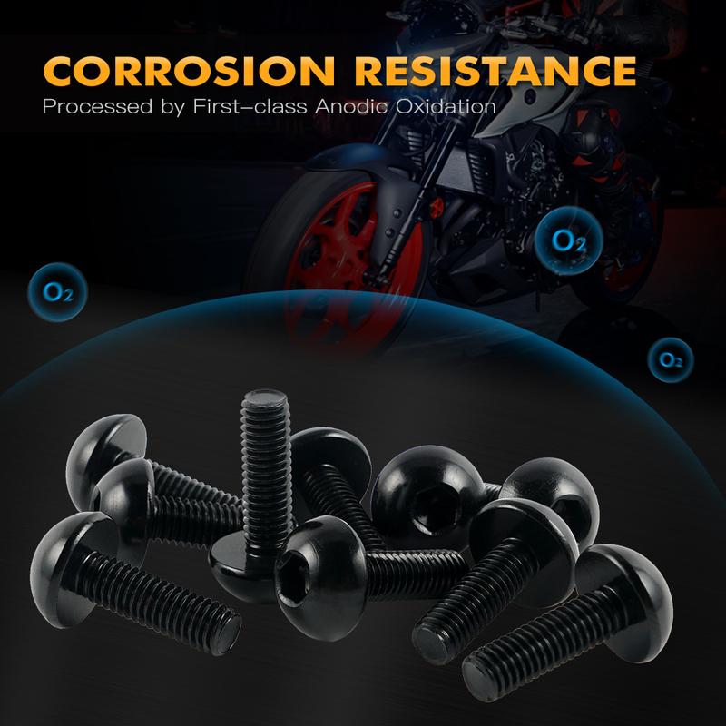 10PCS M5 Windshield Windscreen Fasteners Screws Bolts Nut Kit  For Yamaha KTM Honda BMW Suzuki Kawasaki Ducati Aprilia Triumph