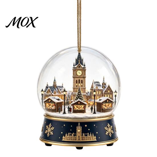 Christmas Gift for Friends Crystal Ball Style Pendant with Hanging Rope, 2D Flat Acrylic Ornaments Ornament Holiday Tree Decoration And Festive Party