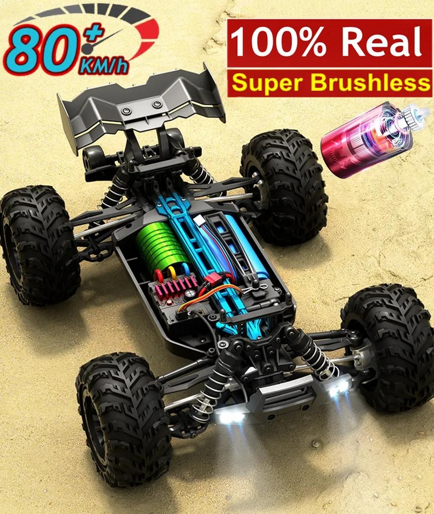 swpzb8 Super Brushless 80KM or 50KM/H 4WD RC Car With LED Remote Control Cars High Speed Drift Racing 4x4 Off Road Truck Kid Adult Toy