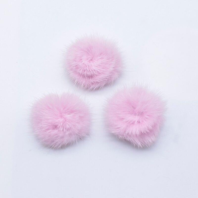 10Pcs 30mm Mink Plush Ball with Bottom Gasket for DIY Headwear Hair Clips Bow Accessories Handmade Baby Clothes Hat Shoes Decor