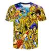 Summer Gold Saint Fighter New 3D Harajuku Print HD Men's Round Neck Short Sleeve Children's Fashion Cartoon T-shirt Casual Top