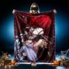 1pc Comfortable Home Print Throw Blanket, Fantasy Lady Warrior Blanket For Bed and Sofa Use, Special Present For Family