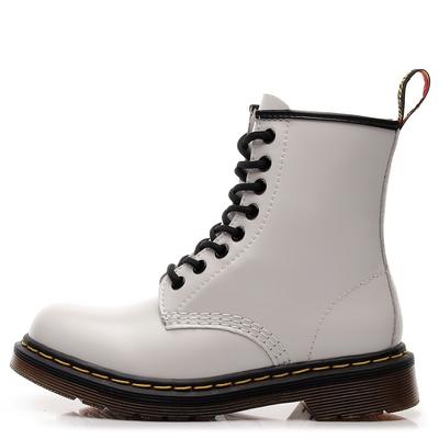 Женские классические ботинки-инструменты с высоким верхом из твердой кожи с открытым краем и бусинами, мужские и женские ботинки из глянцевой кожи, ботинки-локомотивы с круглым носком