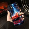 Cartoon Car L-Lightning M-McQueen For IPhone 16 15 14 Plus 13 12 11 Pro Max X XS MAX Translucent Matte Shockproof Cover