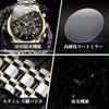 OLEVS Men's Watch, Popular and Stylish, Business Brand, Waterproof Quartz Movement, Luxury Gentleman's Watch, Slim, Stainless Steel Band, Black, Gift