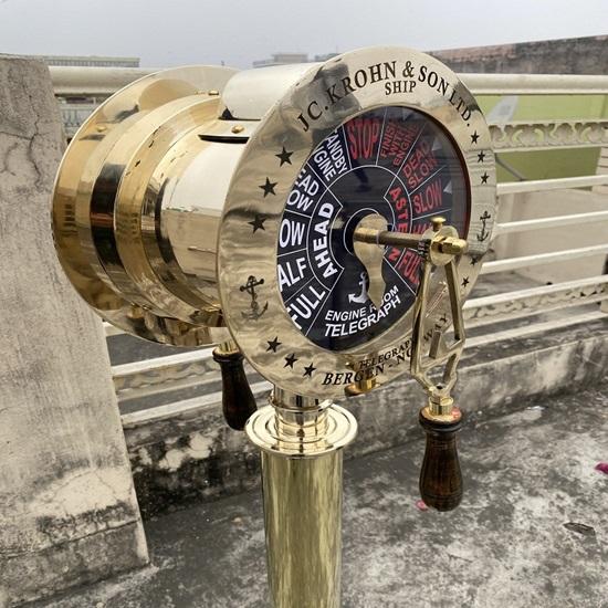 109,22 см Морская латунь Корабельный рабочий телеграф с двигателем Морской морской телеграф Коллекционная комната, офисный декор