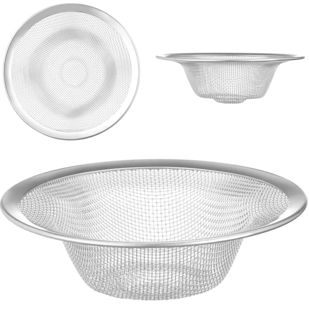 Round drain strainer for sinks, STEEL, diameter 110 x 35 mm
