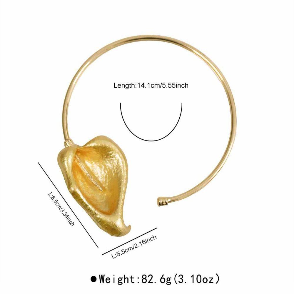 Leaf Geometric Circular Collar Bohemian Gold Jewelry Fashion 3D Flower Metal Choker Girls