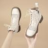 Fashion Summer Women's Short Boots Low-heeled Hollow Mid-calf Hole Shoes Sandals High Cut Buckled Femininas