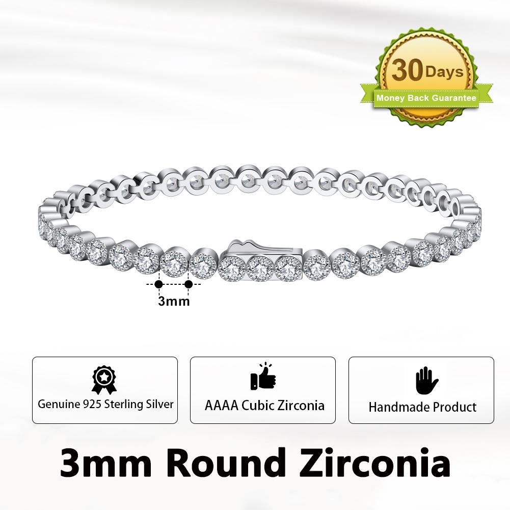 ORSA JEWELS Оригинальные браслеты-цепочки из стерлингового серебра 925 пробы, теннисные, с паве из прозрачных кубических циркониев, 14K, для девочек, на вечеринку, SB61