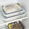 1Pc Thickened Stainless Steel Tray Large Capacity Food Storage Pan with Lid Commercial Dish Tray Freshing Lunch Box Container