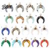 DIY Pendant Charm Gold-Plated Edging Crescent Horn Design Natural Imitation