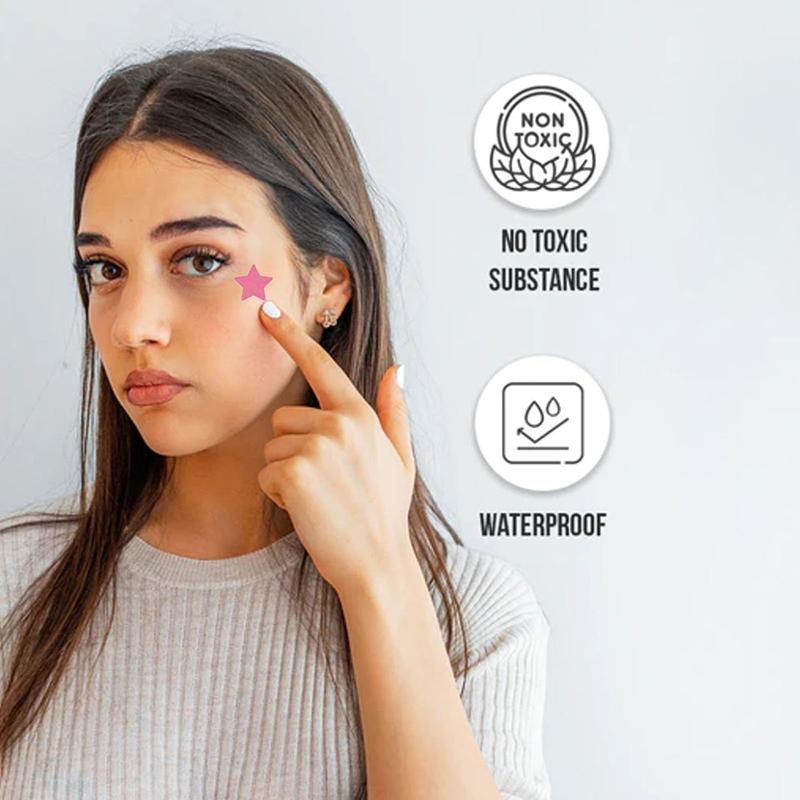 Набор гидроколлоидных пластырей от акне с 600 пластырями в форме звезд и сердец для дневного использования