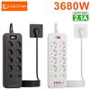 3680W EU Plug 10 AC Power Strip Socket Multitap 1.8m Extension Cord European Standard Plug Outlet Network Filter With USB C Ports Charging