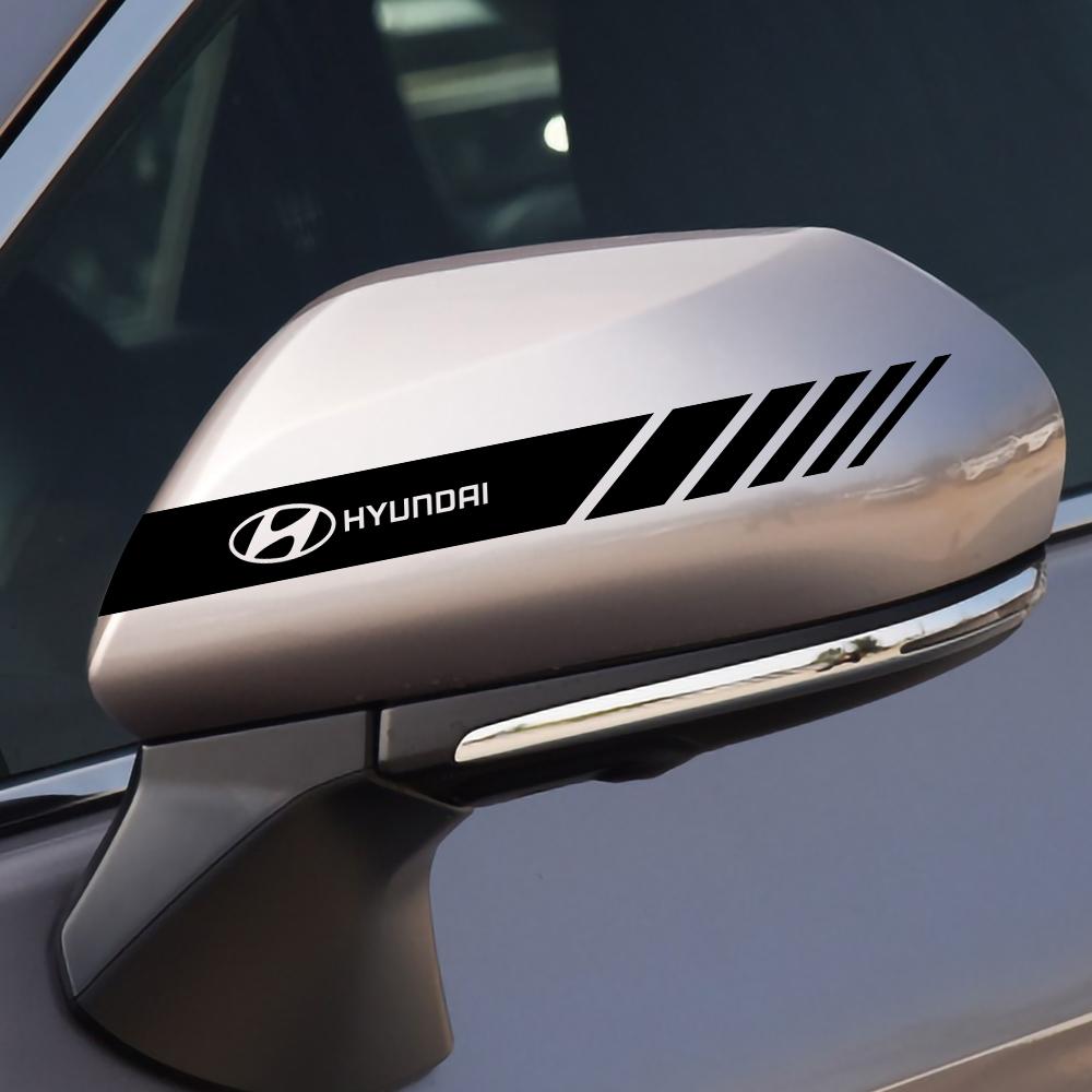 2Pcs Universal Auto Car Sticker Fashion Strips Side Rear View Mirror Decor Decal For Hyundai I10 I20 I30 I40 IX20 IX35 Tucson RR9