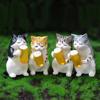 Handicraft Beer Cat Figures Cartoon Cat Statue Toy Funny Cat Center Console Ornaments  Home Decor