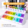 Pill Organizer Storage Box with Large Compartments BPA Free Weekly Organization Transparent Push Button Pill Container Tablet