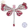 Wuiha Vintage 925 Sterling Sliver Lab Sapphire Ruby High Carbon Diamond Gemstone Corsage Incect Brooch Brooches Pin Fine Jewelry