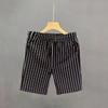 Men's Clothing Korean Style Casual Shorts Summer Slim Fit Stripe Lightweight Pants Trendy Fashionable New
