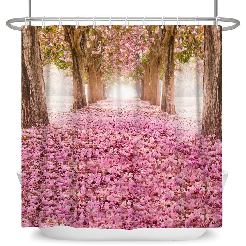 Зачарованный лес Занавеска для душа Мультяшная Волшебная сказка Грибная Страна чудес Готическая занавеска для душа Водонепроницаемый декор для ванны с крючками