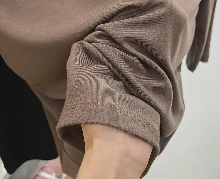 Женская весенне-летняя модальная футболка слим с рукавом до середины предплечья, универсальная однотонная маска