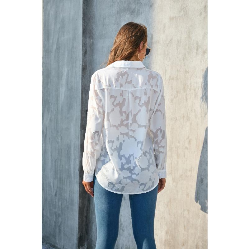 Весенне-осенняя женская рубашка больших размеров, свободная повседневная шифоновая рубашка, топы с длинными рукавами