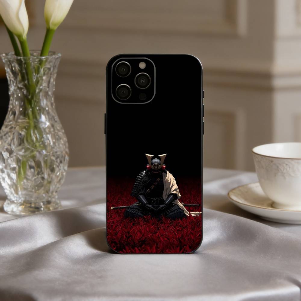 J-Japanese B-Bushido S-Samurai Phone Case For iPhone 17,16,15,14,13,12,11 Plus,Pro Max,XS,Soft Silicone Black Cover