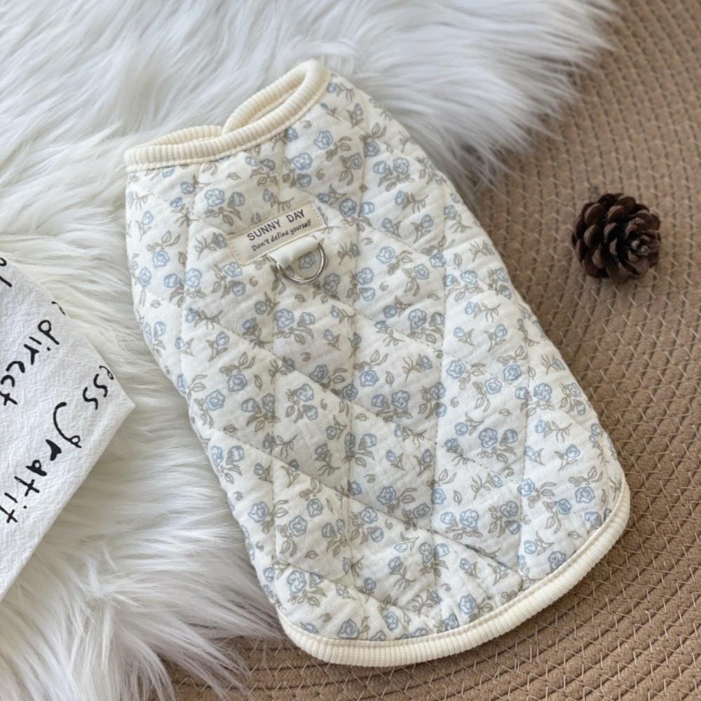 Printed Dog Winter Coat Retro Style Dog Jacket New Padded Vest for Small Medium Dogs