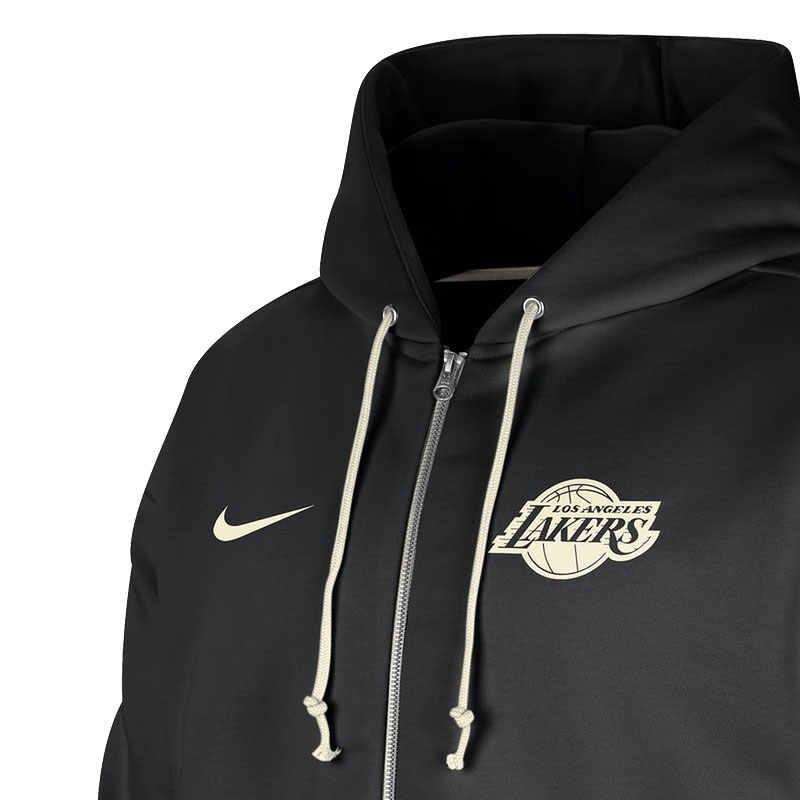 Nike Dri-FIT Standard Issue Los Angeles Lakers Logo Быстросохнущая толстовка с капюшоном на молнии Мужские толстовки с капюшоном черного цвета FQ3408-010