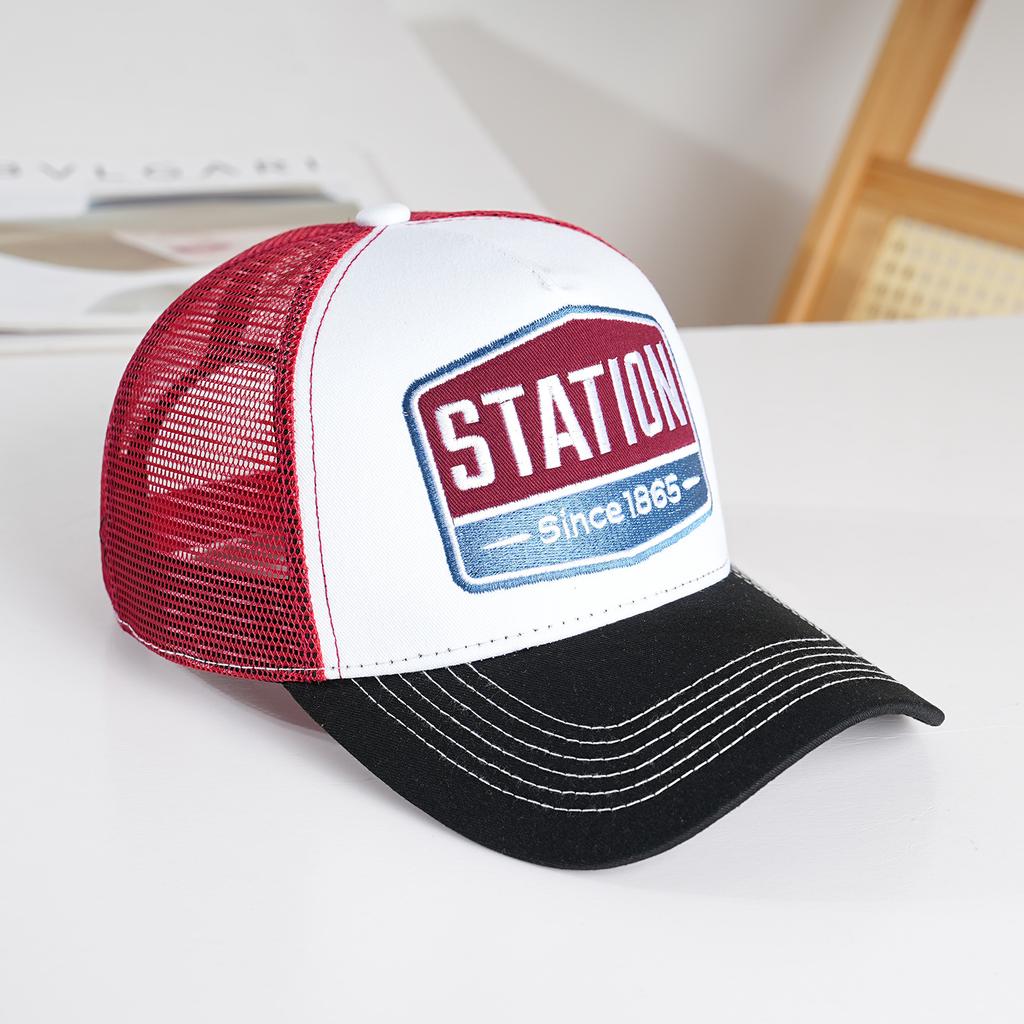 Hot Sale American Embroidered Baseball Cap European and American Hip Hop Mesh Breathable Big Brim Cap Adult Hat