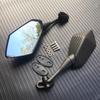 Motorcycle Mirror Ninja 250R Ninja 250 Ninja 1000 ZX6R ZX14R Motorcycle Rearview Mirror Rear View Side Mirror (Size : Carbon1)