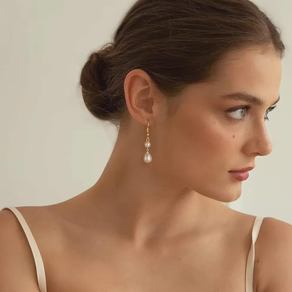 Высококачественные длинные серьги с кисточками из 18-каратного жемчуга: Просто и модно