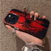 Trendy Retro Black Red Spider Pattern Phone Case for iPhone 16e Pro Max 15 14 13 12 11 Fashionable Phone Shock Absorber Cover