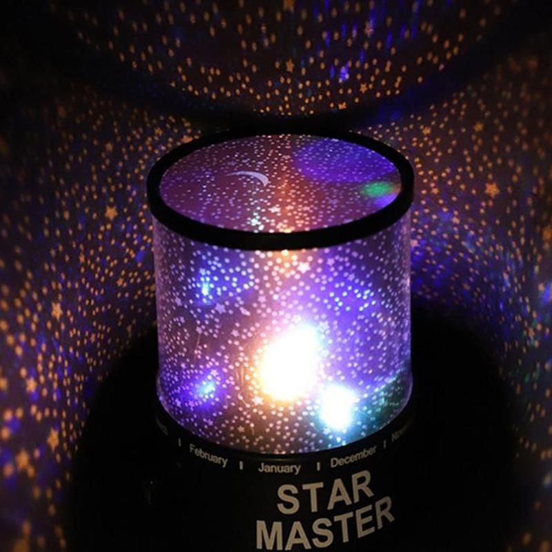 1шт светодиодный ночник проектор звездное небо звезда луна детский сон красочная лампа