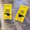 Mini Cat Pee Signs ABS Floor Dirty Warning Sign Funny Dog Poop Sign  Humorous Cat Decor