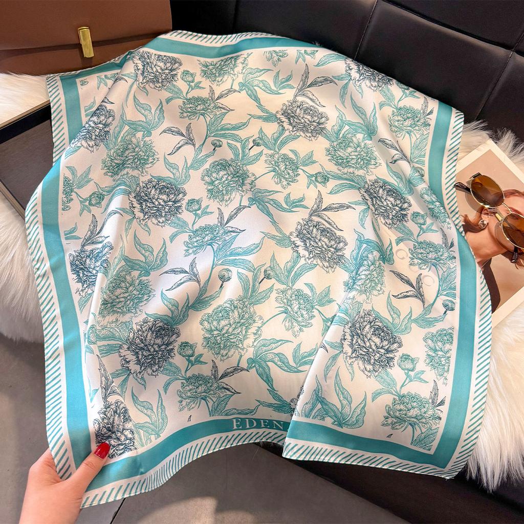 Новый роскошный шелковый платок квадратный шарф для женщин атласный хиджаб модные накидки шейный платок женские повязки для волос лента повязка на голову бандана