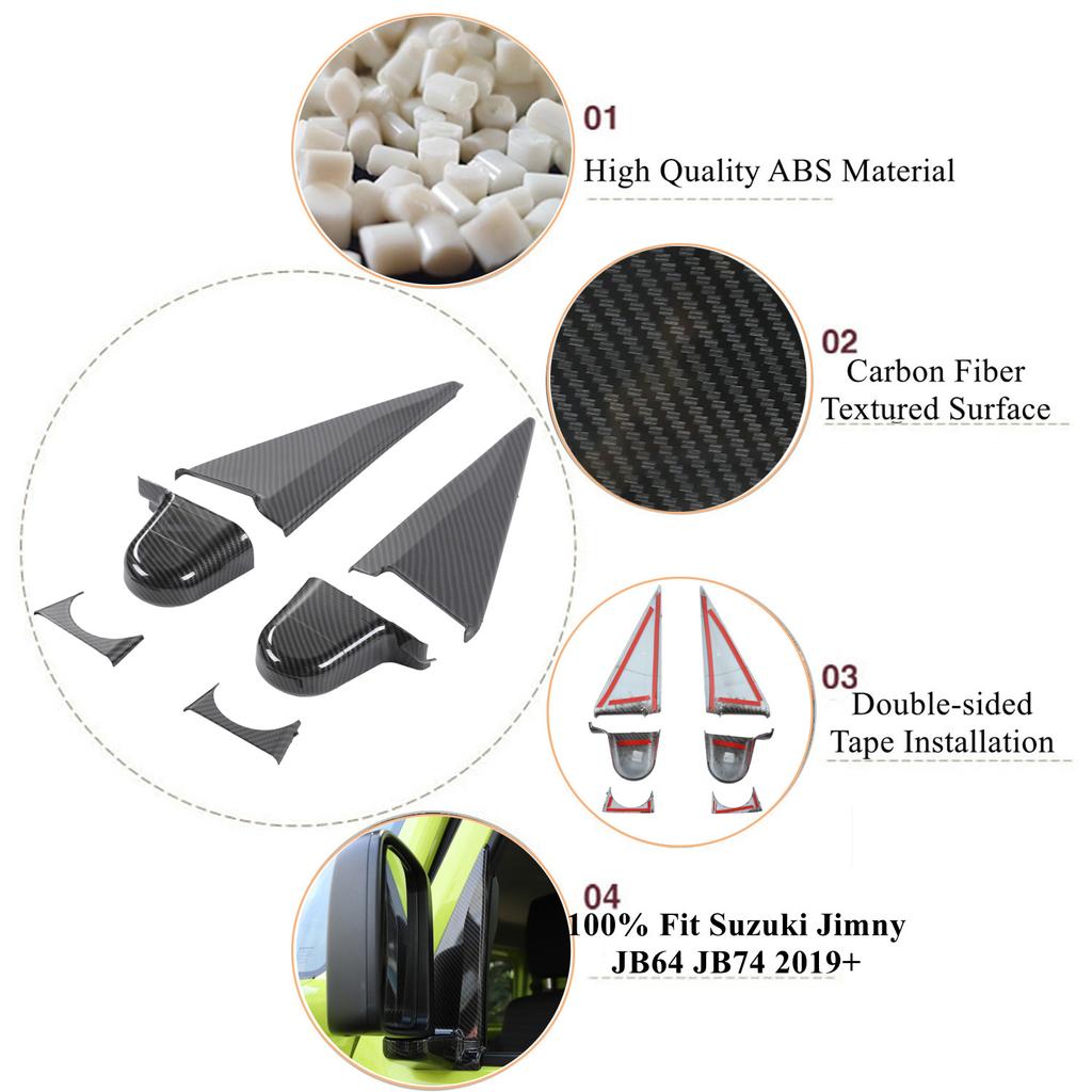 Автомобильное зеркало заднего вида, декоративная крышка, наклейки для Suzuki Jimny JB64 JB74 2022 2023, внешний вид