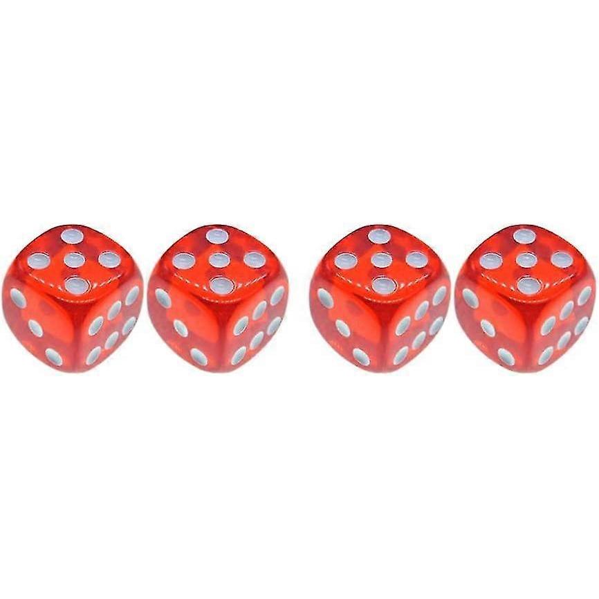 6 Sided Dice Set Dice Rounded Translucent Color Dice Board Game Teaching Math Dice Set (10 Pieces Red) Tw