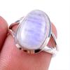 Кольцо из стерлингового серебра 925 пробы с натуральным радужным лунным камнем, размер 7,5 b2I38