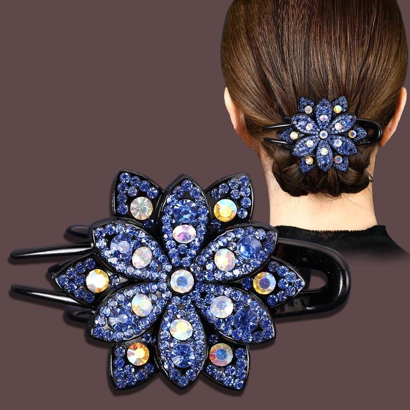 Fashion Flower Large Clip Mom Hair Accessories Hair Clips Simple Rhinestone Diamond Plate Hair Duckbill Clip