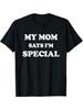 Круглый вырез Моя мама говорит Специальный принт Мужская Модная Летняя Короткий рукав Спортивная Футболка Мужская Одежда Удобная