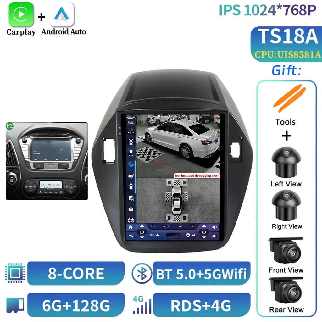 9,7" для Hyundai Tucson IX35 2009-2015 Автомобильный Радио Мультимедиа Навигация Беспроводной CarPlay 4G GPS Центральный Android Мультимедиа Экран