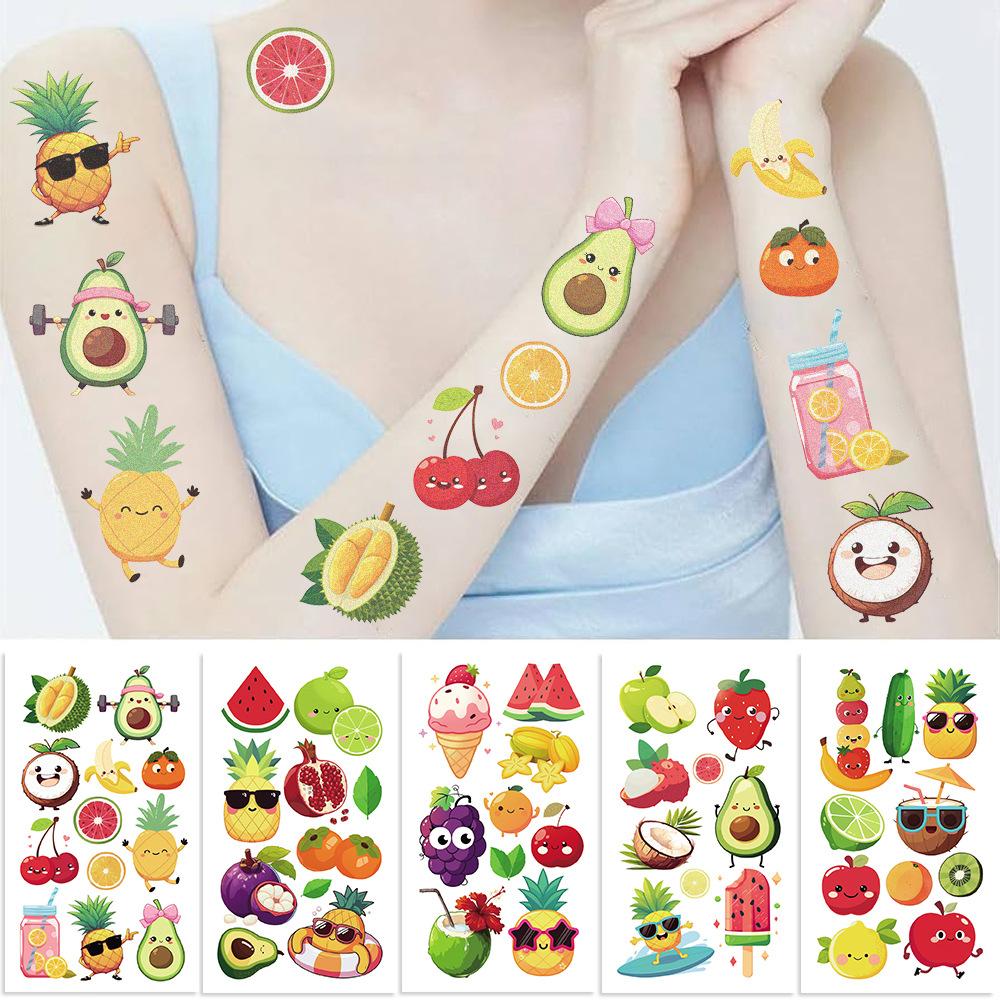 New Cartoon Fruit Disposable Tattoo Stickers Waterproof Party Gift Funny Face Stickers
