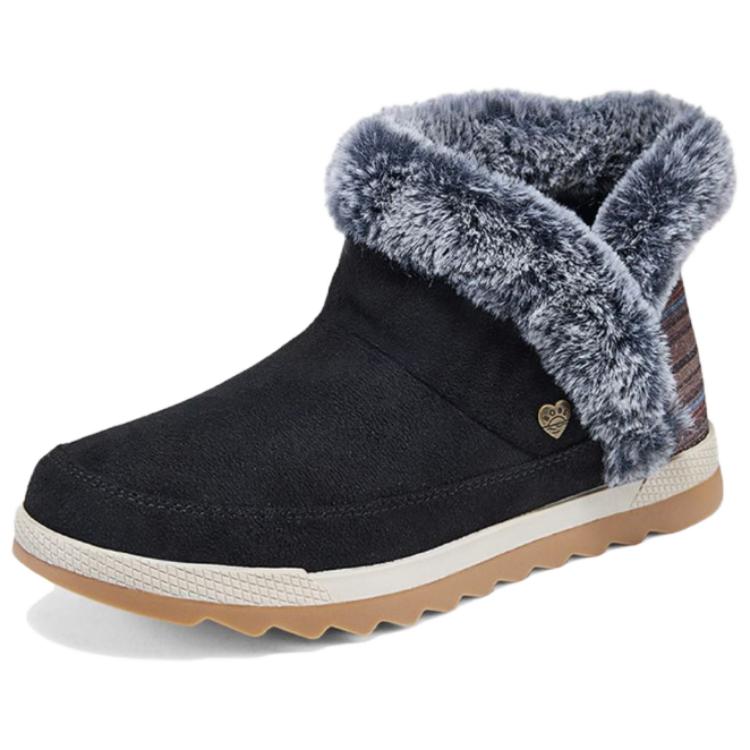 Skechers Bobs Обувь Удобные Универсальные Короткие Снегоступы Женские ботинки Черный 114534-BLK