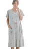 ANGELIEBE Maternity Nursing Mouth Ice Cream Pattern Short Sleeve Nightgown Prenatal and Postnatal Nursing Clothes Open Front Childbirth Preparation