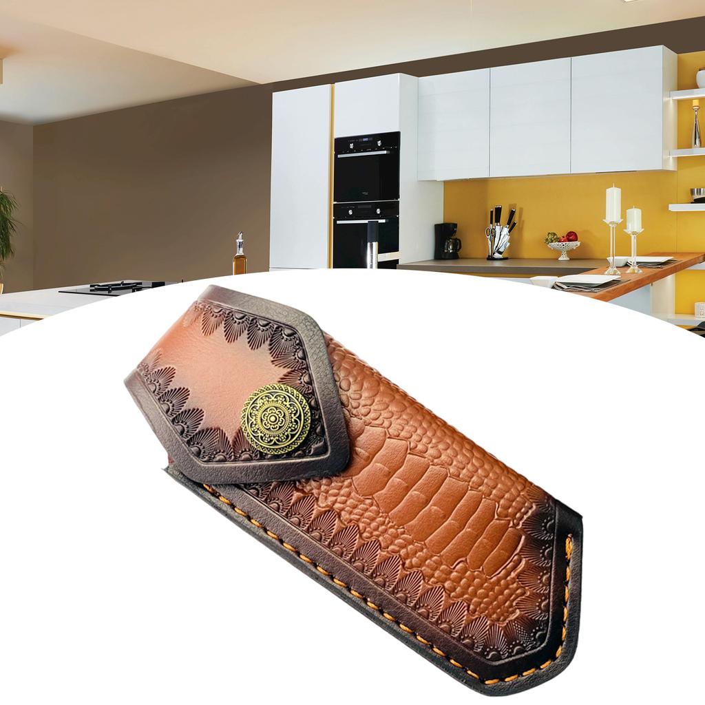 Многофункциональная кожаная сумка для хранения Практичные складные ножны для ножей Экономия места Чехол для хранения ножей для использования на открытом воздухе