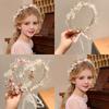 Children's Wreath Princess Hair Accessories Fairy Girl Flower Pearl Streamer Headgear Sweet Girl Snowflake Net Red Headband