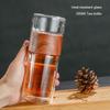 BORREY Glass Hot Tea Bottle Double Wall Glass Water Bottle Creative Tea Water Separation Glass Bottle Office Tea Bottle 200Ml